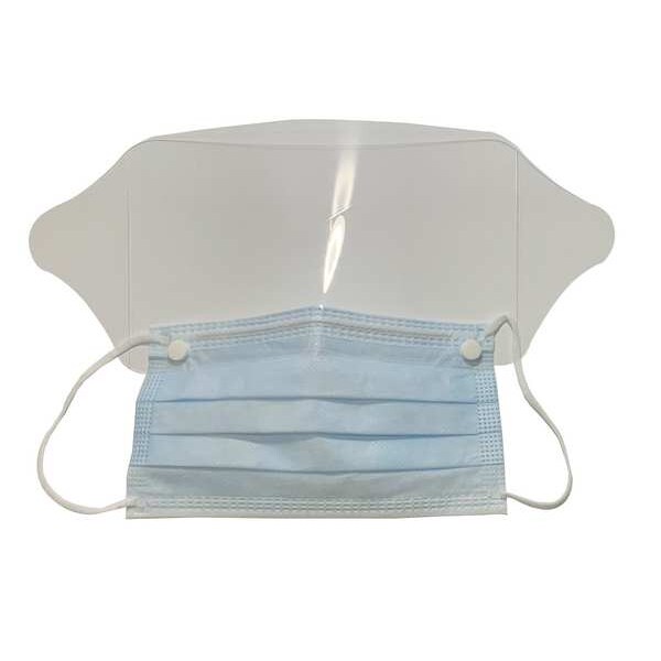 Zoro Select Face Mask with Eye Shield, Flat-Fold, Single, Adjustable, Metal Nose Clip, Universal, 25 PK - 3300