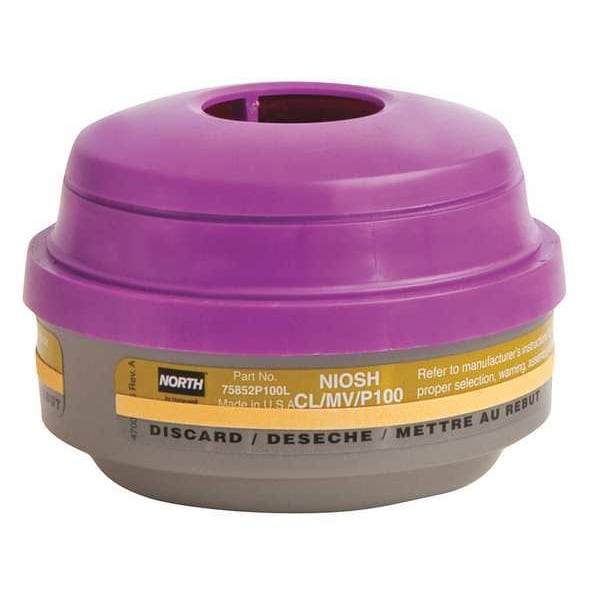 Honeywell North Combination Cartridge/Filter, N, Magenta, Olive, Threaded, North Full or Half Mask Respirators - 75852P100L