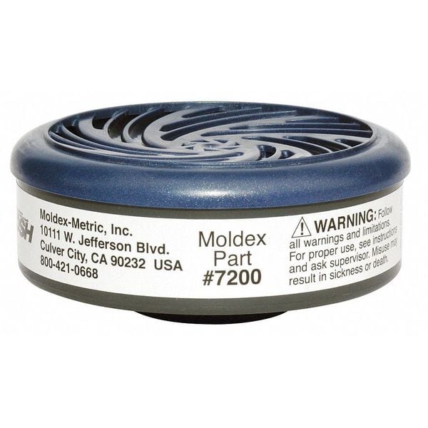 Moldex Cartridge, 7000, White, Bayonet, Moldex 7000/7800/9000 Series Respirators - 7200