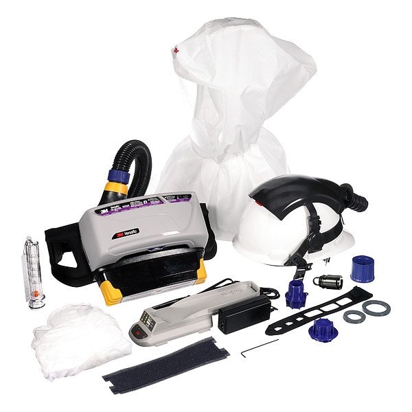3M PAPR Kit, Versaflo, Hood with Hard Hat, Belt-Mount/Back-Mount, 4-pt Ratchet, Universal - TR-800-IHK