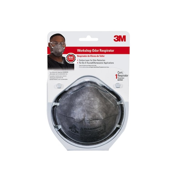 Scotch 3M R95 Workshop Odor 6000-Series Respirator Gray 1 pk - 8247H1-DC