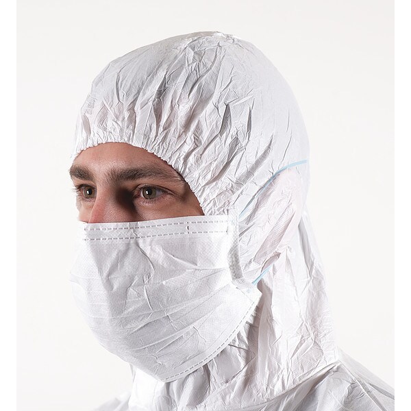 Bioclean Cleanroom Mask, 3-Ply, Dual, Non-Adjustable Strap, None, White, M, 2000 PK - MEA210-0