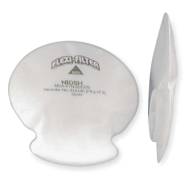 Msa Safety Filter, Flexi-Filters, White, Bayonet, MSA Advantage(TM) - 818346