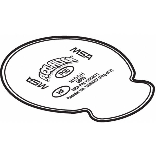 Msa Safety Filter, Flexi-Filters, White, Bayonet, MSA Advantage(TM) - 818346