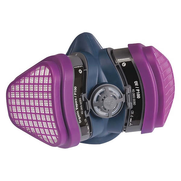 Miller Electric Half Mask Respirator Kit, LPR-100 Series, Organic Vapor (OV), P100, Push to Connect, Size M - ML00997