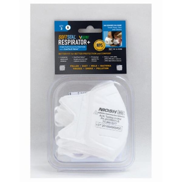 Ddme DDME 240768 N95 Softseal Valved Mask - Small; Pack of 3 - 240768