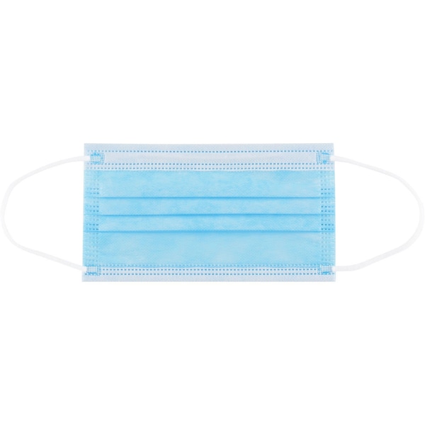 Global Industrial Disposable Face Mask, Blue, Adult/One Size, 50 PK - 708527