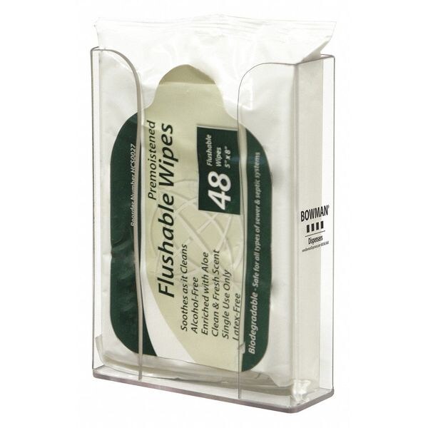 Bowman Dispensers Wipe Dispenser, 1 Compartments, Clear - CL011-0111
