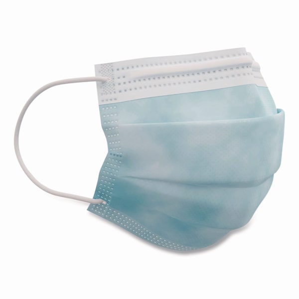 Medicom Three-Ply Disposable Face Mask, Paper, One Size Fits Most, 50PK - 214115/-CAN
