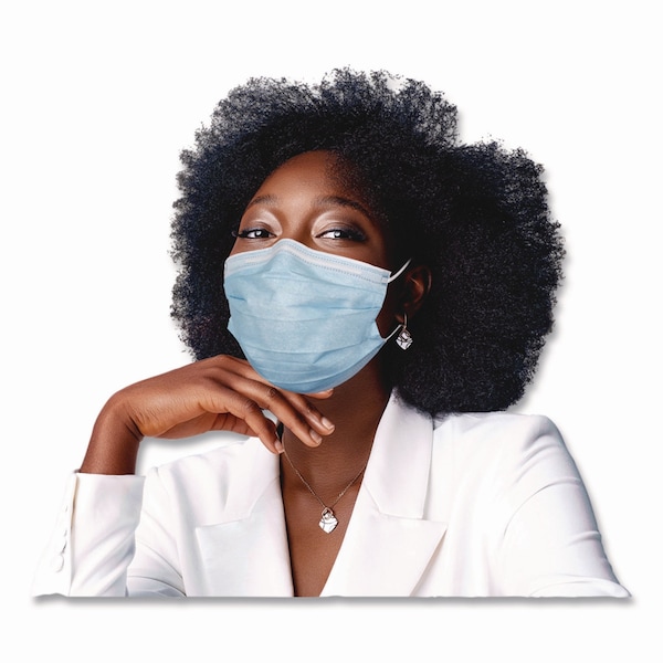 Medicom Three-Ply Disposable Face Mask, Paper, One Size Fits Most, 50PK - 214115/-CAN