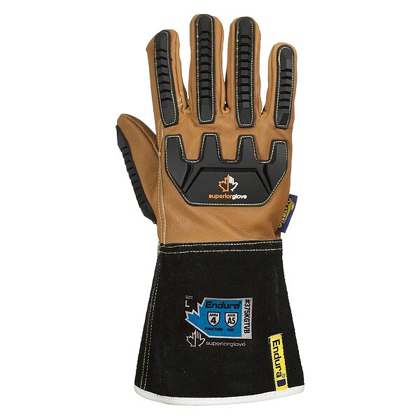 Superior Glove Impact Resistant Glove, Goatskin, S, PR - 375KGTVB-S