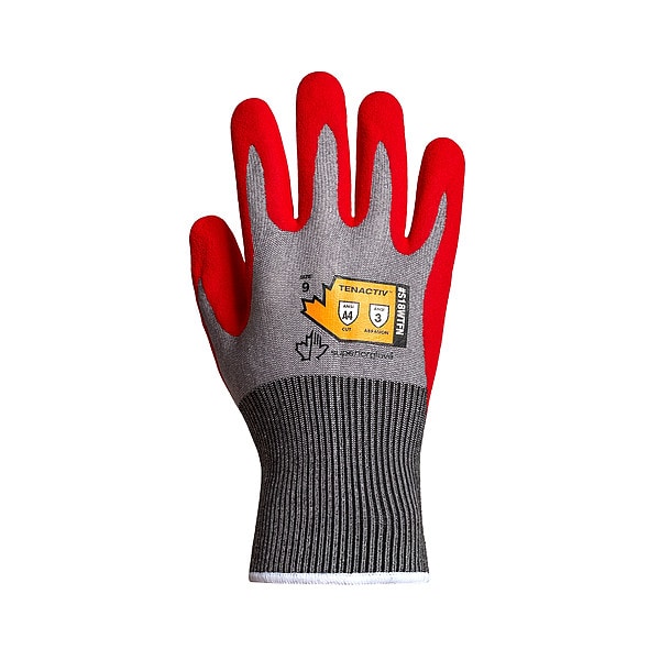 Tenactiv Work Gloves, Foam Nitrile, Texture, Palm, 3 Abrasion Level, Gray, , XL ( 10 ) 1 PR - S18WTFN-10