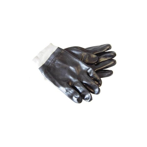 The Brush Man Pvc Chemical-Resistant Gloves, Interlock Lined, Knit Wrist, Large, 12PK - GLOVE-8700