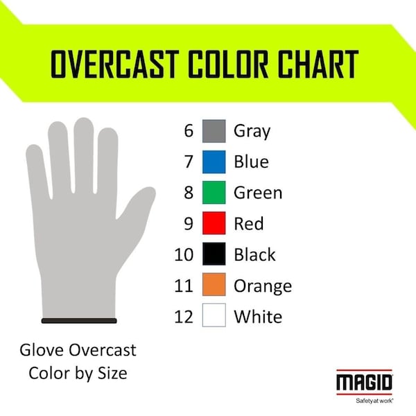 Magid Coated Gloves, Hi-Viz Yellow, 9 - GPD7489