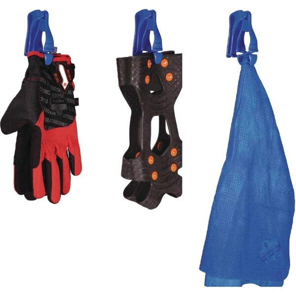 Ergodyne Glove Holder Clip, Non-Conductive Acetal Copolymer, Holds (1) Pair of Gloves , Blue - 3405