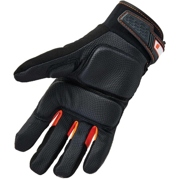 Proflex By Ergodyne Mechanics Impact Gloves, S, Black, Breathable Spandex - 9001