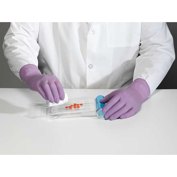 Mapa Clean Process Gloves, 6 ISO Class, Tri-Polymer, 11 1/2 in L, 6 mil, Purple, S, 100 PK - 984 CP