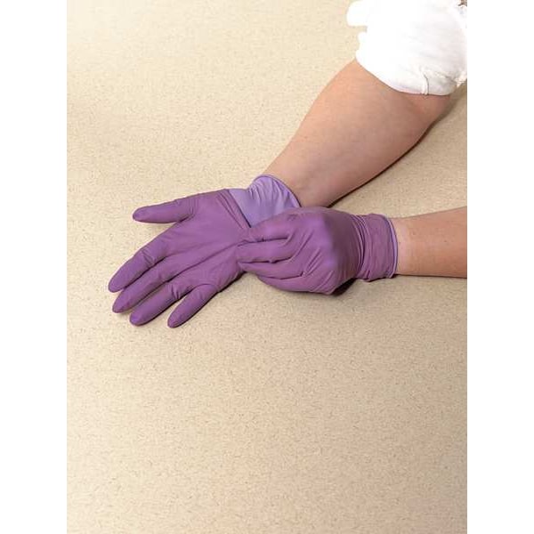 Mapa Clean Process Gloves, 6 ISO Class, Tri-Polymer, 11 1/2 in L, 6 mil, Purple, S, 100 PK - 984 CP