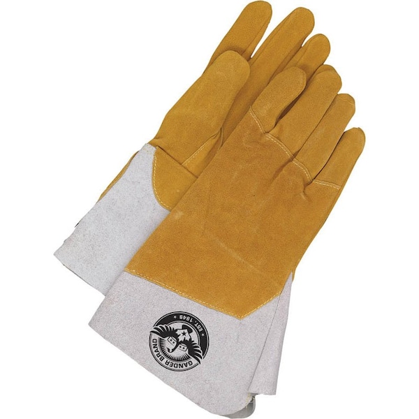 Bdg TIG Welding Glove, 6 in Split Cowhide Gauntlet Cuff w/Gore Cuff, Clute Cut w/Straight Thumb Thumb - 60-1-1634-L