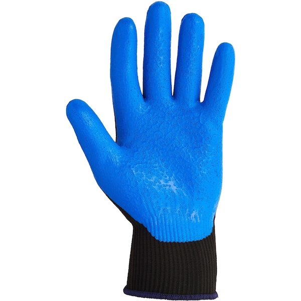Kleenguard Coated Gloves, Nitrile, Crinkled, Palm, 3 Abrasion Level, Blue/Black, XL (10) 1 PR - 40228