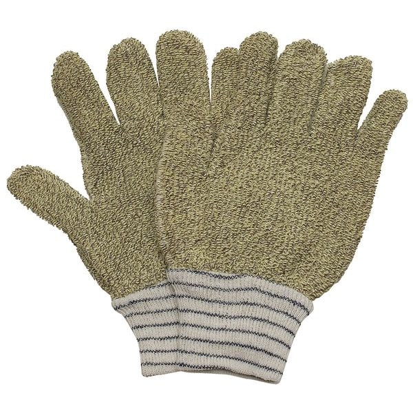Condor Condor Heat Resistant Gloves, Kevlar(R)/Cotton, 500  Degrees F Max Temp., Knit Cuff Green/Natural - 5MPK5