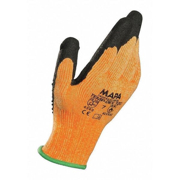 Temp-Dex Heat Resistant Gloves, Nitrile, 250 Degrees F Max Temp., Orange, 9, 1 PR - 34720029