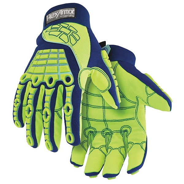 Hexarmor Chrome Series(R) Hi-Vis Cut Resistant Impact Gloves, TP-X(R) Palm, M - 4027-M (8)