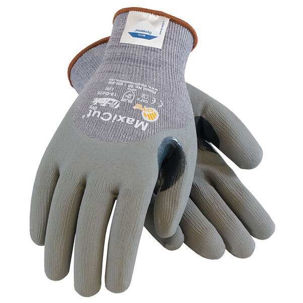 Pip Cut Resistant Coated Gloves, Cut Level A4 , Dipped , Nitrile , Sandy , L 1 PR - 19-D475