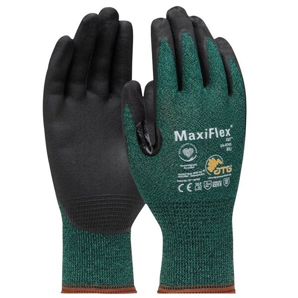 Boss Boss MaxiFlex Cut Seamless Knit Coated Gloves, L, Reinforced Thumb, Knit Wrist Cuff, Nitrile Coating - 34-8743T/L