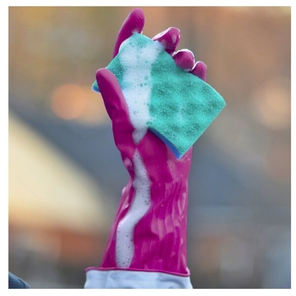 O-Cedar Playtex Living Reusable Gloves, L, Latex/Neoprene/Nitrile, Gray - 166120