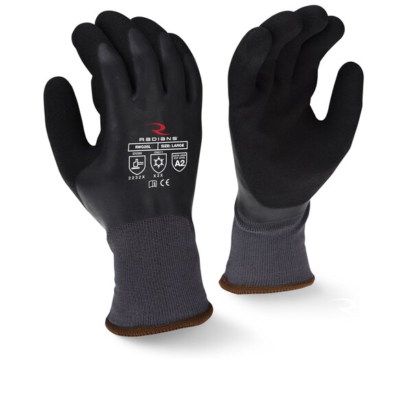 Radians Cold Weather Glove, Sandy Foam Latex Palm, 10 ga Acrylic Lining, Knit Wrist Cuff - RWG28XXL
