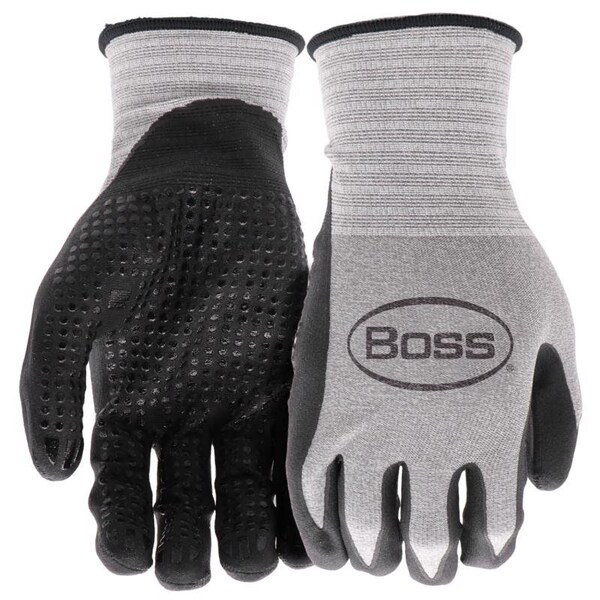 Boss Boss Unisex Indoor/Outdoor Tactile Grip Gloves Black/Gray L 1 pair - B31181-L