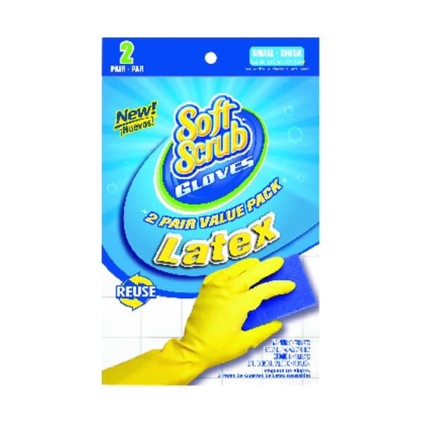 Soft Scrub Soft Scrub Latex Cleaning Gloves S Yellow 2 pair - 12321-26