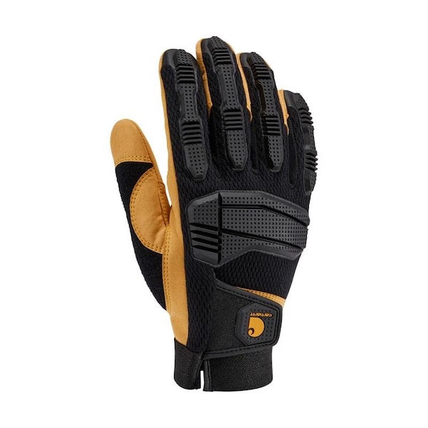 Carhartt Men's Indoor/Outdoor Knuckler Gloves Black/Yellow L, Pair - GD0796MBLKBLY-L