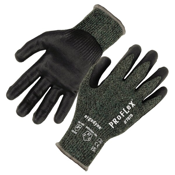 Ergodyne ANSI A7 Nitrile Coated CR Gloves, Green, Size M - 7070
