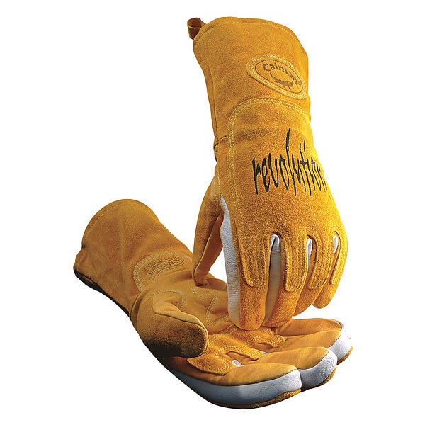 Caiman 1812 Welding Gloves, Gauntlet Cuff, Wing Thumb, Premium Pigskin, XL, 1 PR - 1812-6