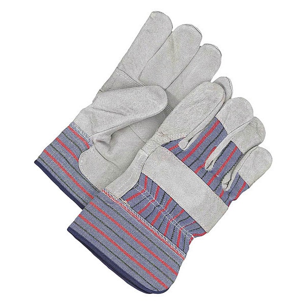 Bdg Split Cowhide Leather Gloves, Safety Cuff, Patch Palm, Gunn Cut, Wing Thumb, Large, 1 Pair - 30-1-411PP