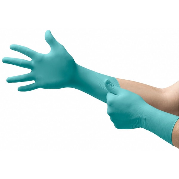 Ansell Microflex Disposable Nitrile Gloves, Exam Grade, Fully Textured, Powder-Free, L, Green, 50 Pack - N893
