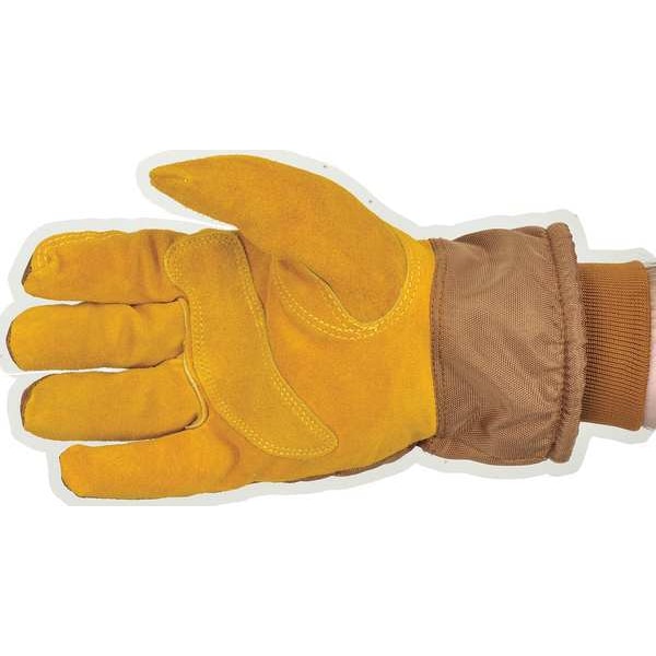 Caiman Cold Protection Gloves, Cowhide Leather Palm, Heatrac Lining, Brown, L ( 9 ) - 1352-5