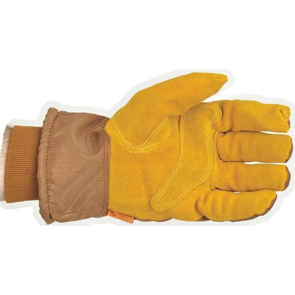 Caiman Cold Protection Gloves, Cowhide Leather Palm, Heatrac Lining, Brown, L ( 9 ) - 1352-5