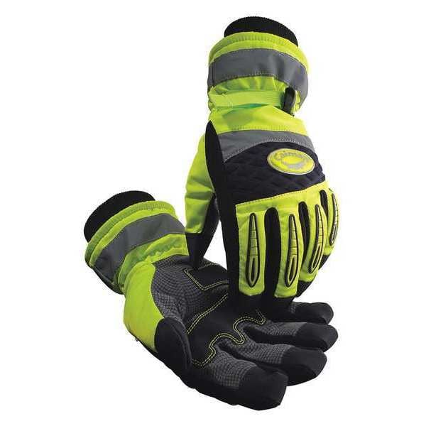 Caiman Hi-Vis Cold Protection Gloves, Synthetic Leather Palm, Heatrac Lining, Lime, Xl - 2991-6
