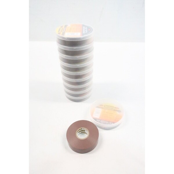 Cinta selladora 3M Scotch de vinil para electricidad 3/4 pulgadas x 66 pies 35 marrón, paquete de 10 - 054007-10885