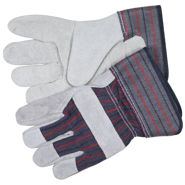 Mcr Safety Gloves, Econ, Leather Palm, Medium, 12PK - 12010M