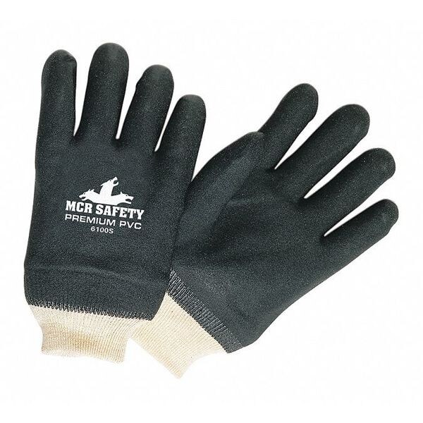 Mcr Safety Chemical Resistant Gloves, PVC, 10 in L, Back: White, S, 12 PK - 6100S