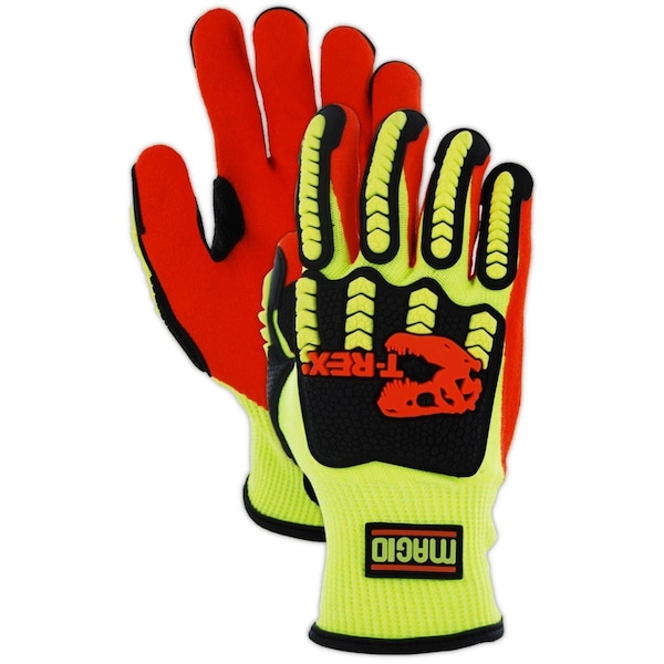 Magid Coated Gloves, Sandy Nitrile, 5 Abrasion Level, Hi-Viz Yellow, , L 1 PR - TRX540L