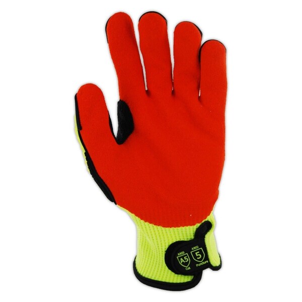 Magid Coated Gloves, Sandy Nitrile, 5 Abrasion Level, Hi-Viz Yellow, , L 1 PR - TRX540L
