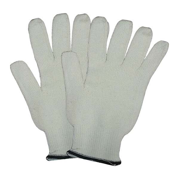 Condor Condor Heat Resistant Gloves, Cotton, 250  Degrees F Max Temp., Knit Cuff White, L ( 9 ), 1 PR - 5AV90