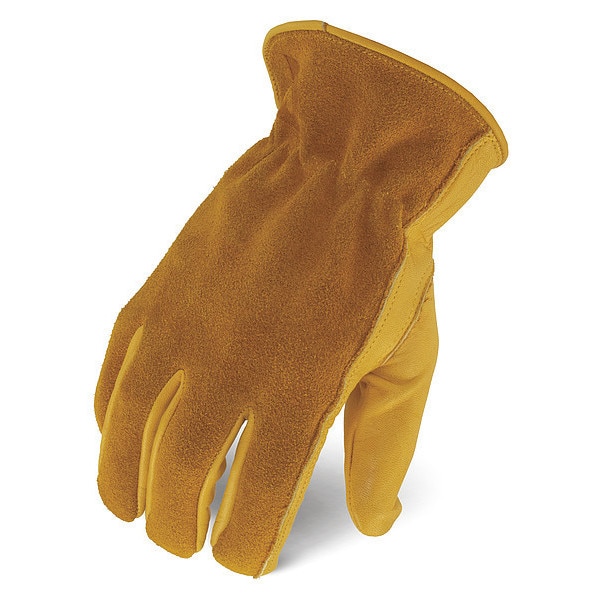 Ironclad Performance Wear Leather Gloves, Cowhide, Shirred Slip-On, Wing Thumb, Gunn - Full Back Cut, Tan, 2XL, 1 PR - IEX-WHO-06-XXL