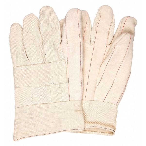 Mcr Safety Hot Mill 9132 Hot Mill Weight 3 Ply Burlap Lin, PK12, 500  Degrees F Max Temp., Slip-On Cuff White - 9132K