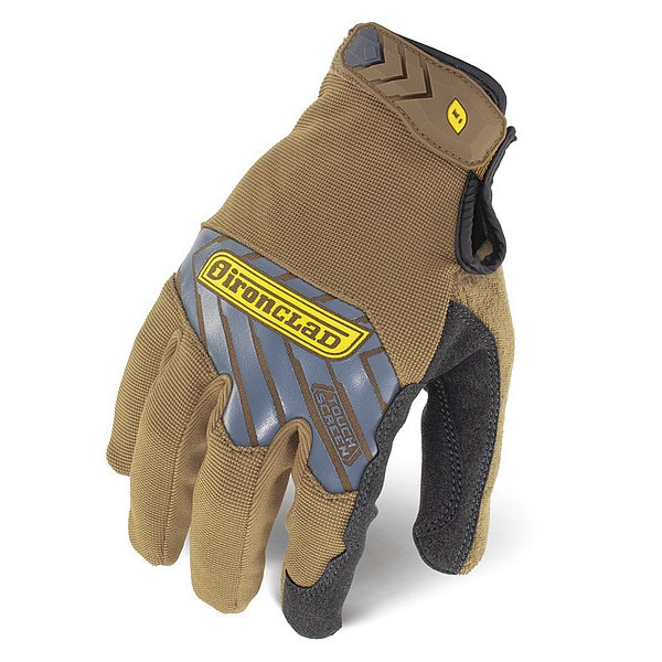 Ironclad Performance Wear Command(TM) Mechanics Touchscreen Gloves, Nylon Palm, Polyester Back, XL, Brown - IEX-PPG-05-XL